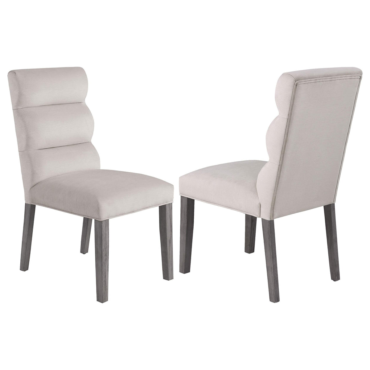 Silla de comedor tapizada en terciopelo Carla color piedra (juego de 2)