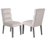 Silla de comedor tapizada en terciopelo Carla color piedra (juego de 2)