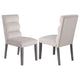 Silla de comedor tapizada en terciopelo Carla color piedra (juego de 2)