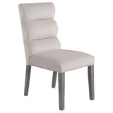 Silla de comedor tapizada en terciopelo Carla color piedra (juego de 2)