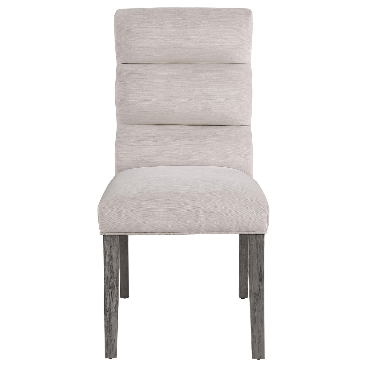 Silla de comedor tapizada en terciopelo Carla color piedra (juego de 2)