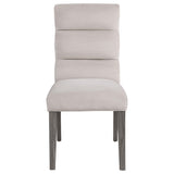 Silla de comedor tapizada en terciopelo Carla color piedra (juego de 2)