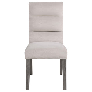 Silla de comedor tapizada en terciopelo Carla color piedra (juego de 2)