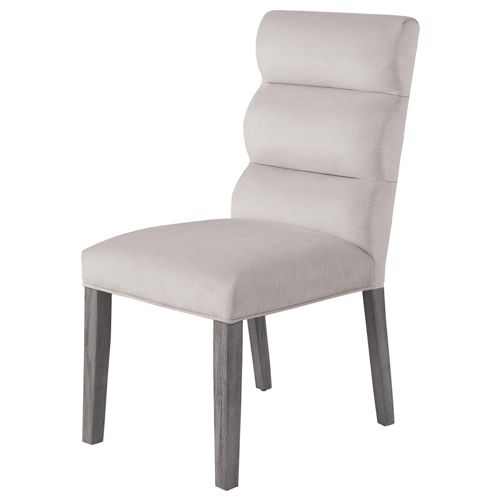 Silla de comedor tapizada en terciopelo Carla color piedra (juego de 2)