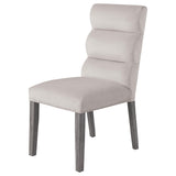 Silla de comedor tapizada en terciopelo Carla color piedra (juego de 2)