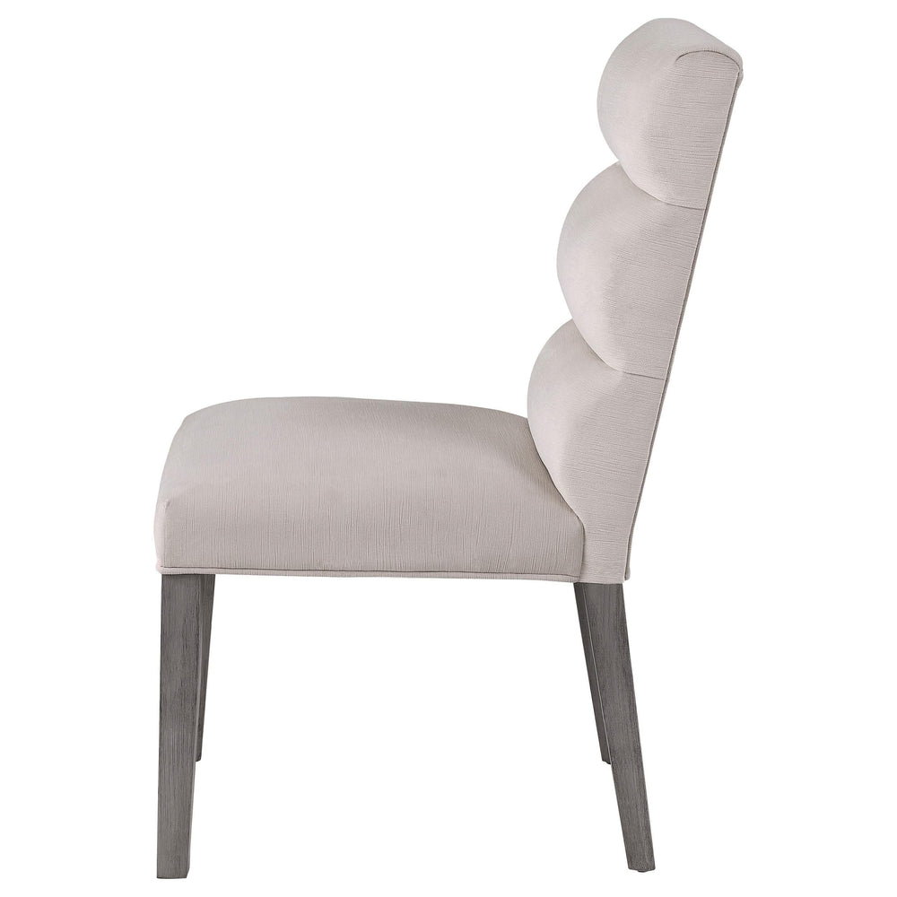 Silla de comedor tapizada en terciopelo Carla color piedra (juego de 2)