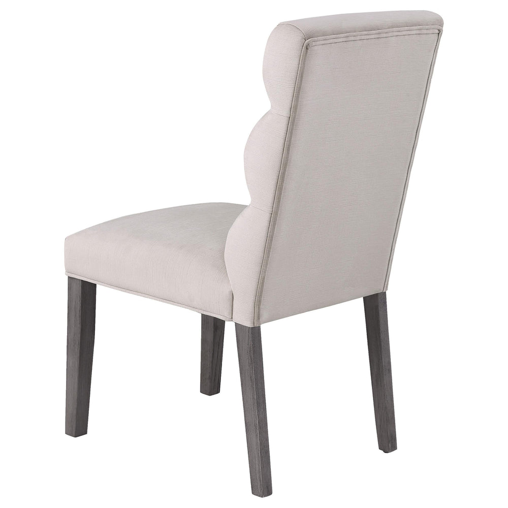 Silla de comedor tapizada en terciopelo Carla color piedra (juego de 2)