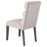 Silla de comedor tapizada en terciopelo Carla color piedra (juego de 2)