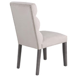 Silla de comedor tapizada en terciopelo Carla color piedra (juego de 2)