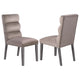 Silla de comedor Carla tapizada en terciopelo color fresno (juego de 2)