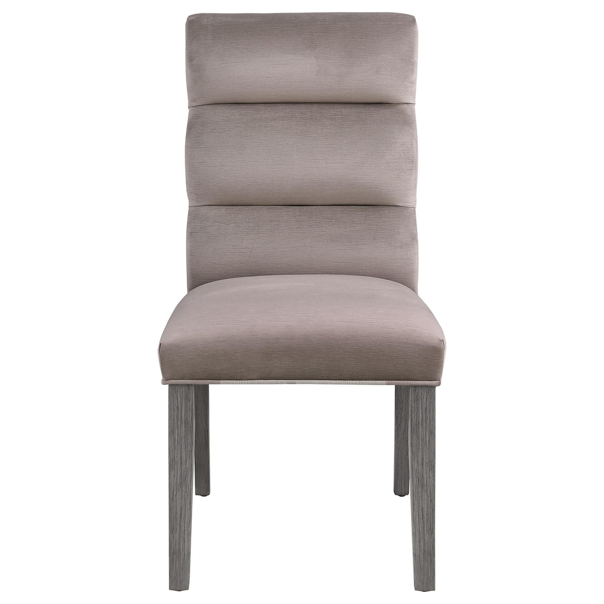 Silla de comedor Carla tapizada en terciopelo color fresno (juego de 2)