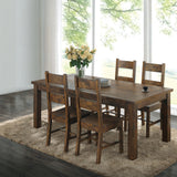 Juego de comedor rectangular Coleman de 5 piezas, marrón dorado rústico