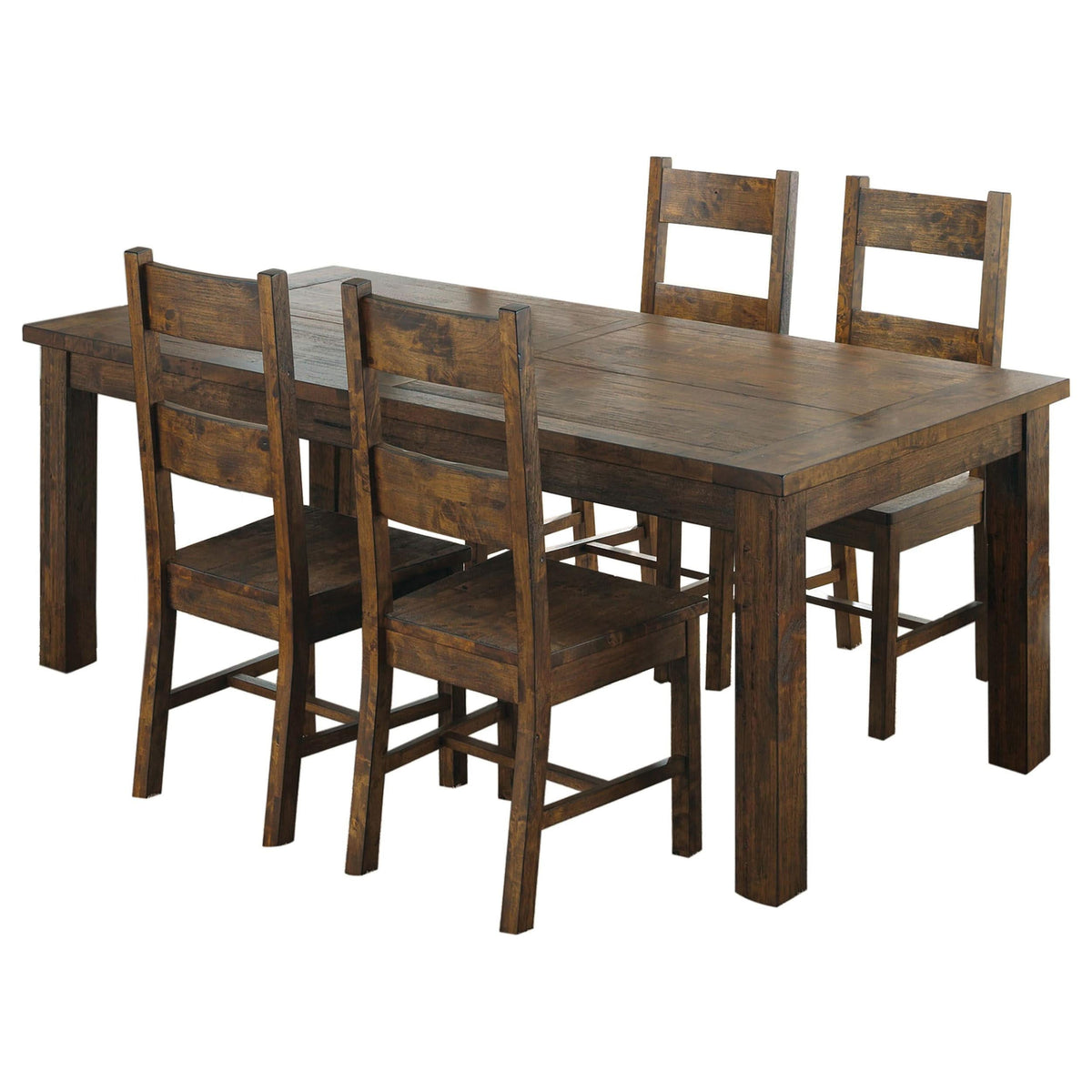 Juego de comedor rectangular Coleman de 5 piezas, marrón dorado rústico