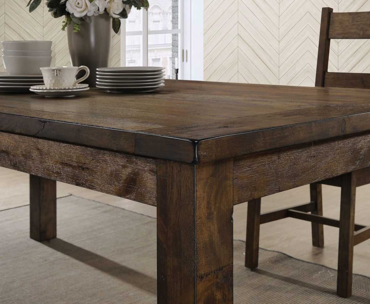 Juego de comedor rectangular Coleman de 5 piezas, marrón dorado rústico