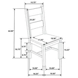 Juego de comedor rectangular Coleman de 5 piezas, marrón dorado rústico