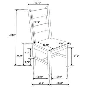 Juego de comedor rectangular Coleman de 5 piezas, marrón dorado rústico