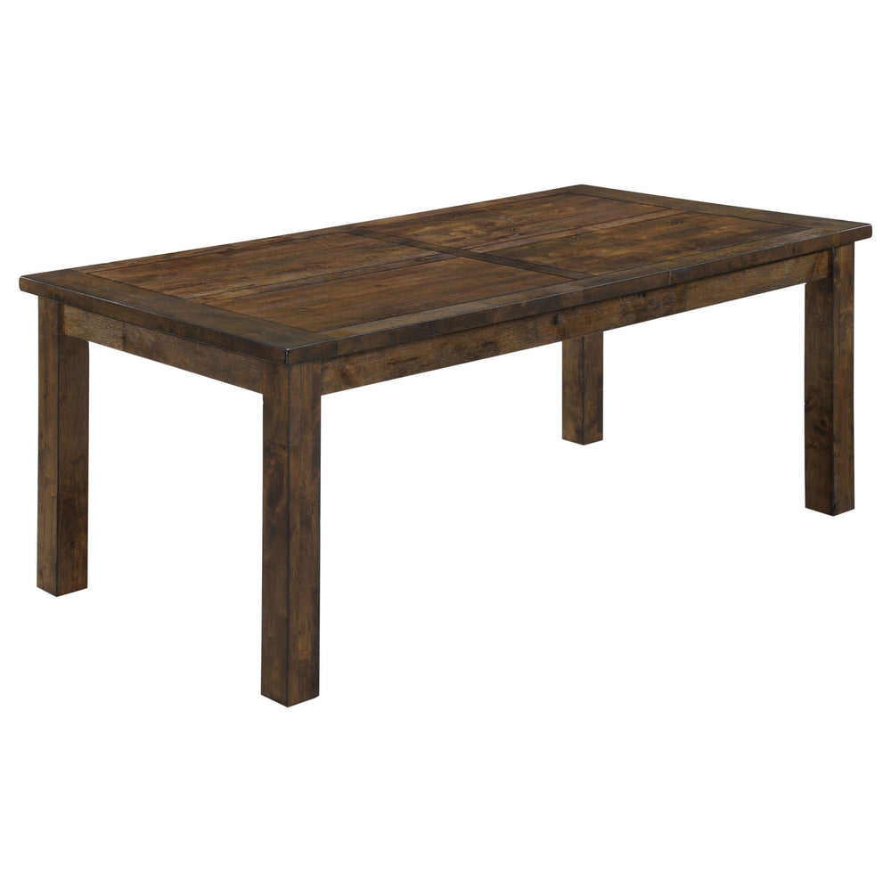 Juego de comedor rectangular Coleman de 7 piezas, marrón dorado rústico