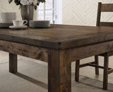 Juego de comedor rectangular Coleman de 7 piezas, marrón dorado rústico