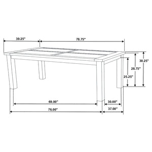 Juego de comedor rectangular Coleman de 7 piezas, marrón dorado rústico