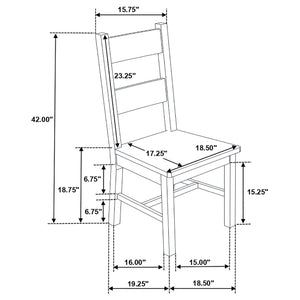 Juego de comedor rectangular Coleman de 7 piezas, marrón dorado rústico