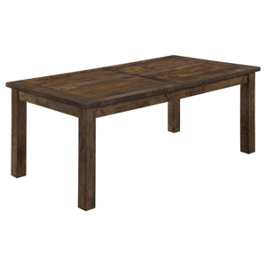 Juego de comedor rectangular Coleman de 9 piezas, marrón dorado rústico
