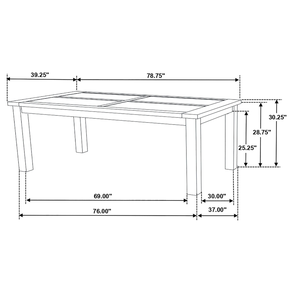 Juego de comedor rectangular Coleman de 9 piezas, marrón dorado rústico