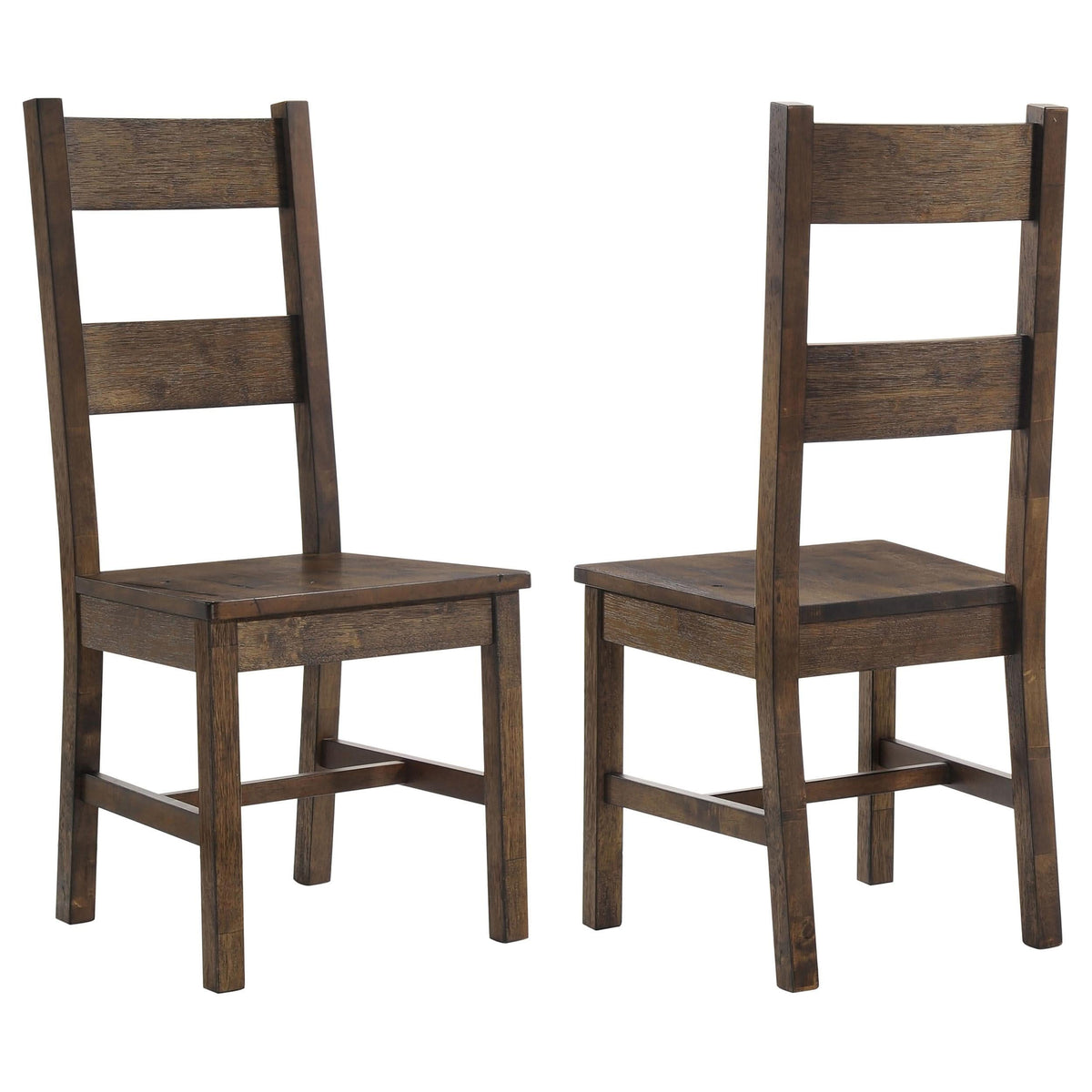 Silla auxiliar de comedor Coleman rústica marrón dorado (juego de 2)