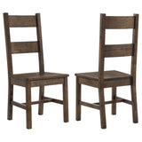 Silla auxiliar de comedor Coleman rústica marrón dorado (juego de 2)