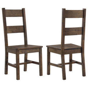 Silla auxiliar de comedor Coleman rústica marrón dorado (juego de 2)