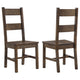 Silla auxiliar de comedor Coleman rústica marrón dorado (juego de 2)