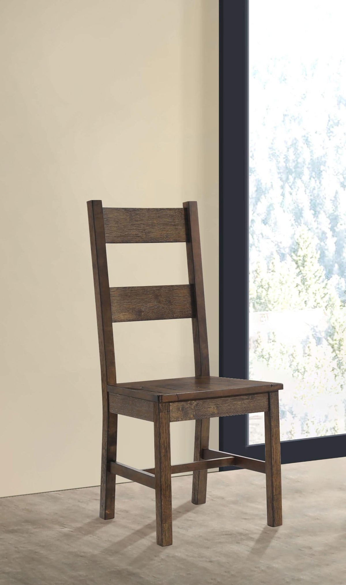 Silla auxiliar de comedor Coleman rústica marrón dorado (juego de 2)