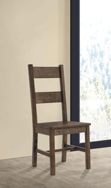 Silla auxiliar de comedor Coleman rústica marrón dorado (juego de 2)