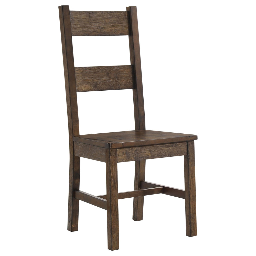 Silla auxiliar de comedor Coleman rústica marrón dorado (juego de 2)