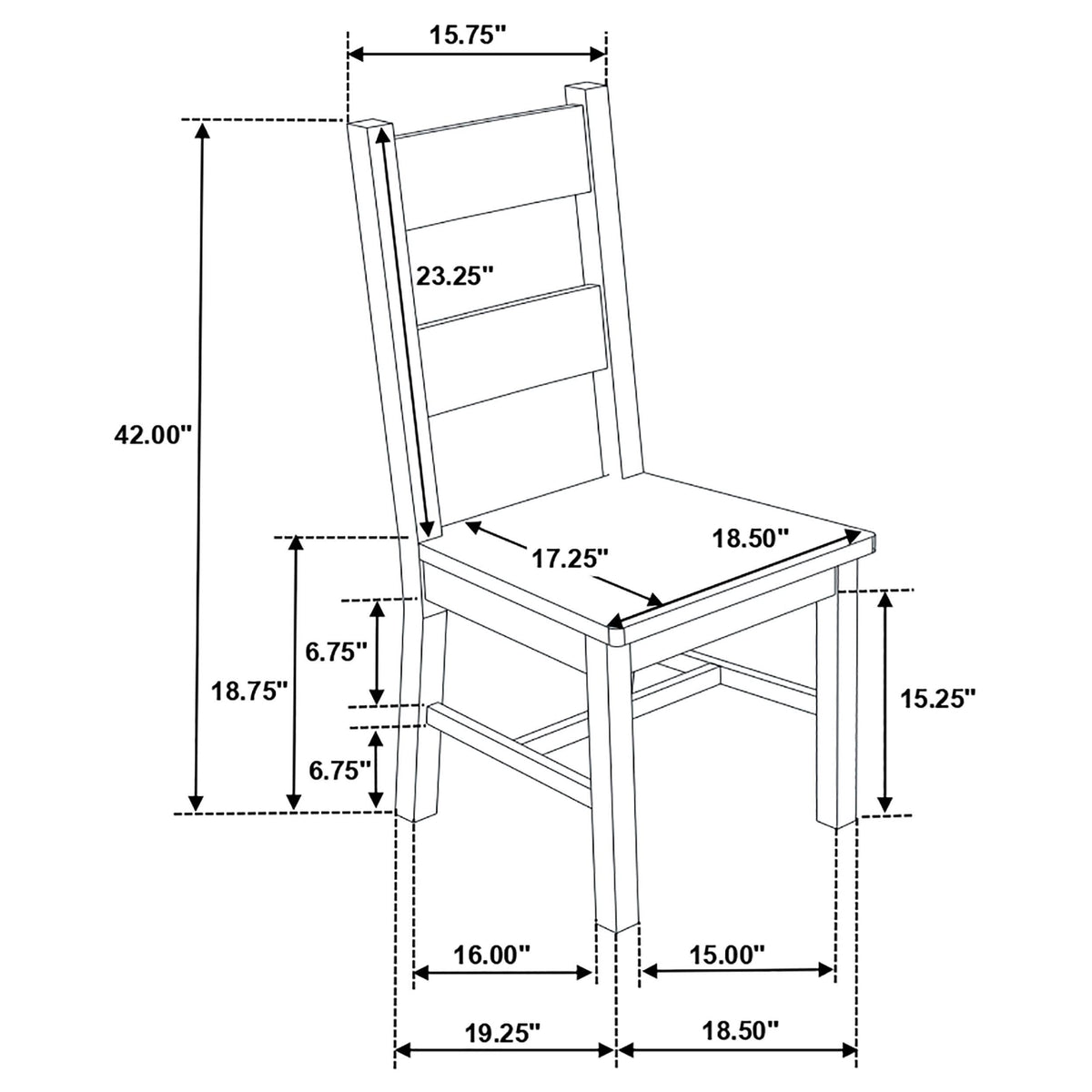 Silla auxiliar de comedor Coleman rústica marrón dorado (juego de 2)
