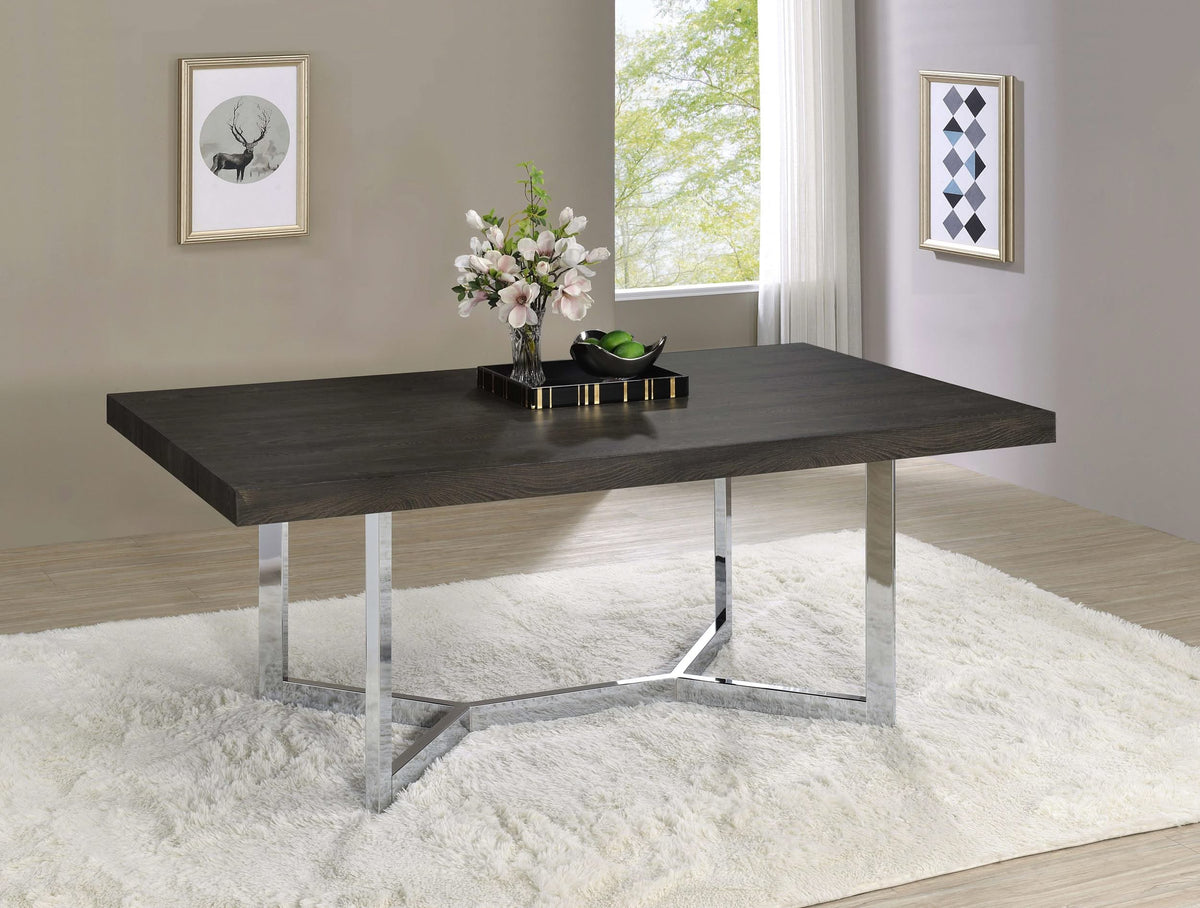 Mesa de comedor Benson de madera compuesta de 72 pulgadas, roble oscuro