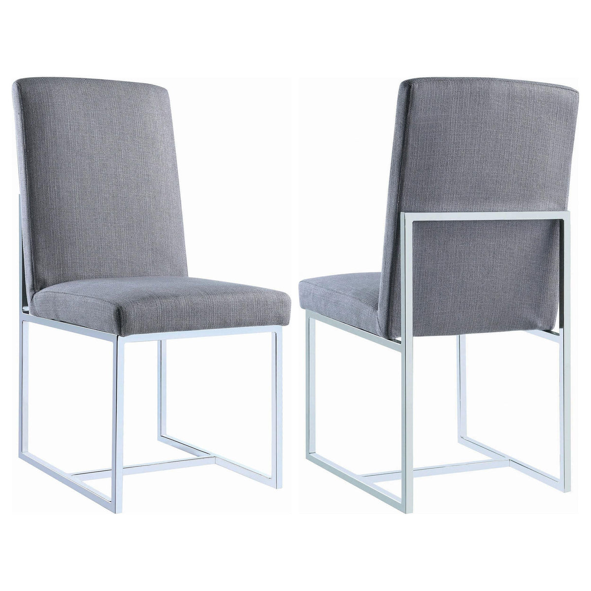 Silla de comedor tapizada Mackinnon gris (juego de 2)
