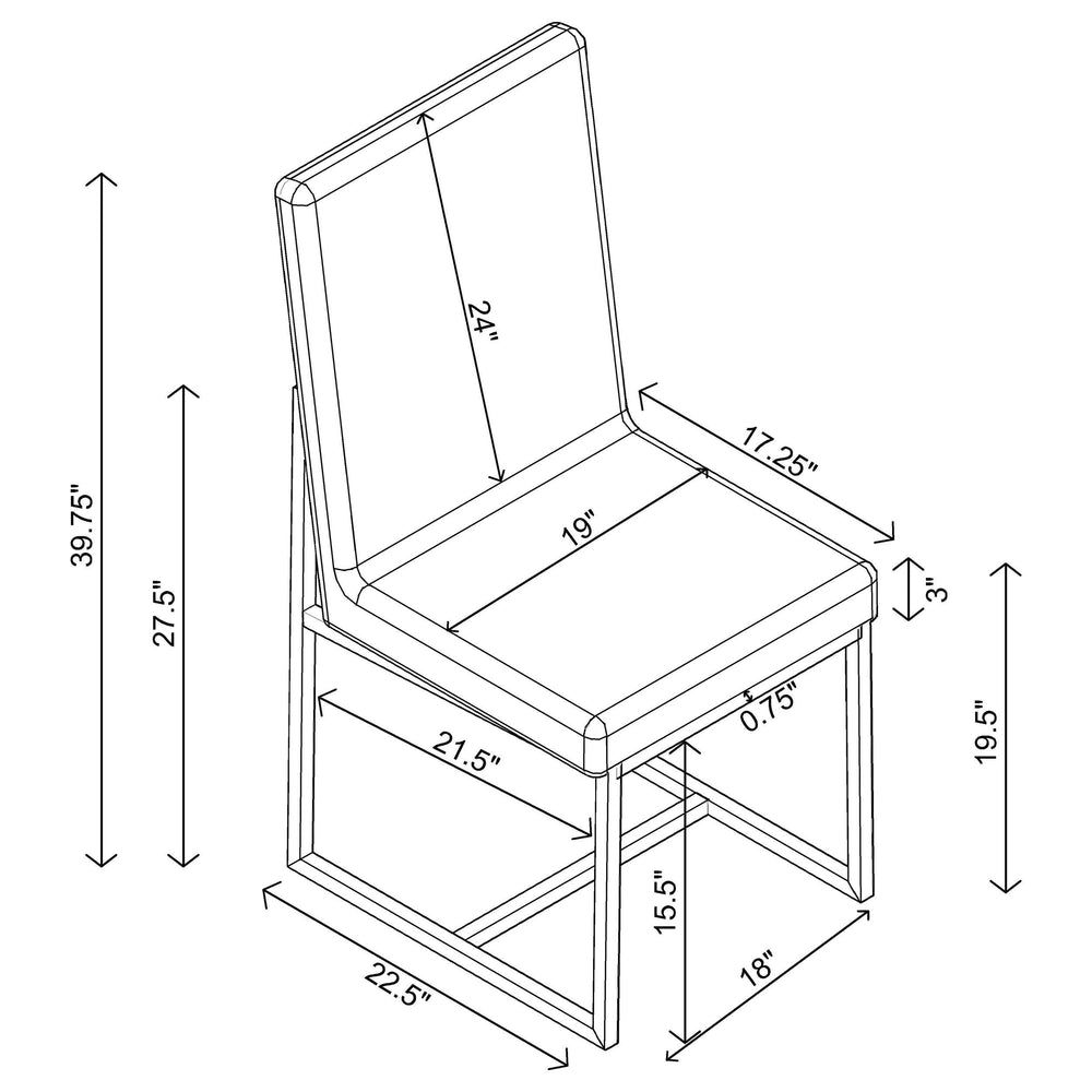 Silla de comedor tapizada Mackinnon gris (juego de 2)