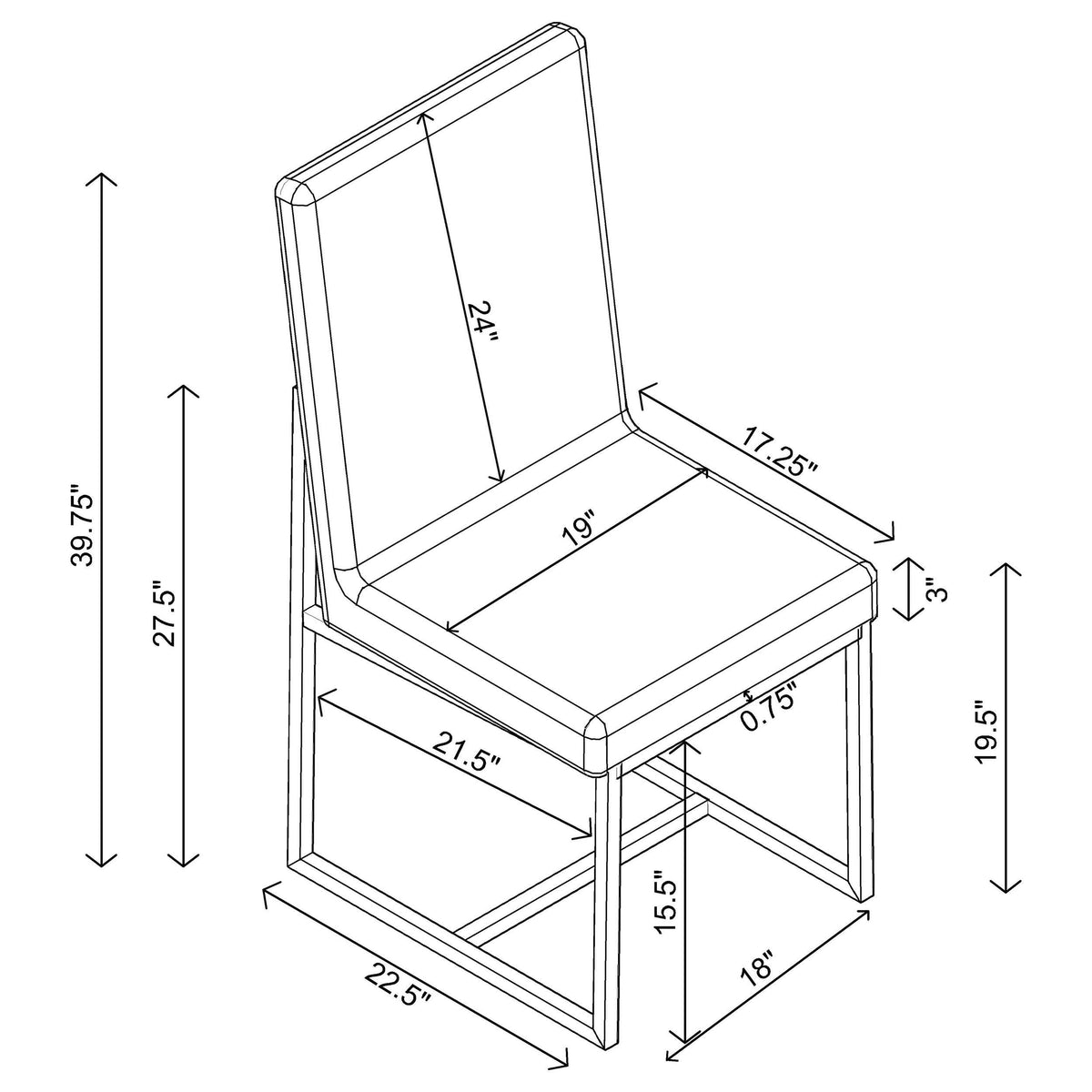 Silla de comedor tapizada Mackinnon gris (juego de 2)