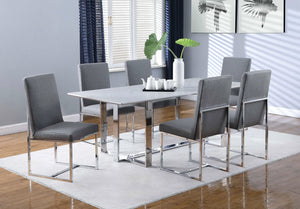 Silla de comedor tapizada Mackinnon gris (juego de 2)