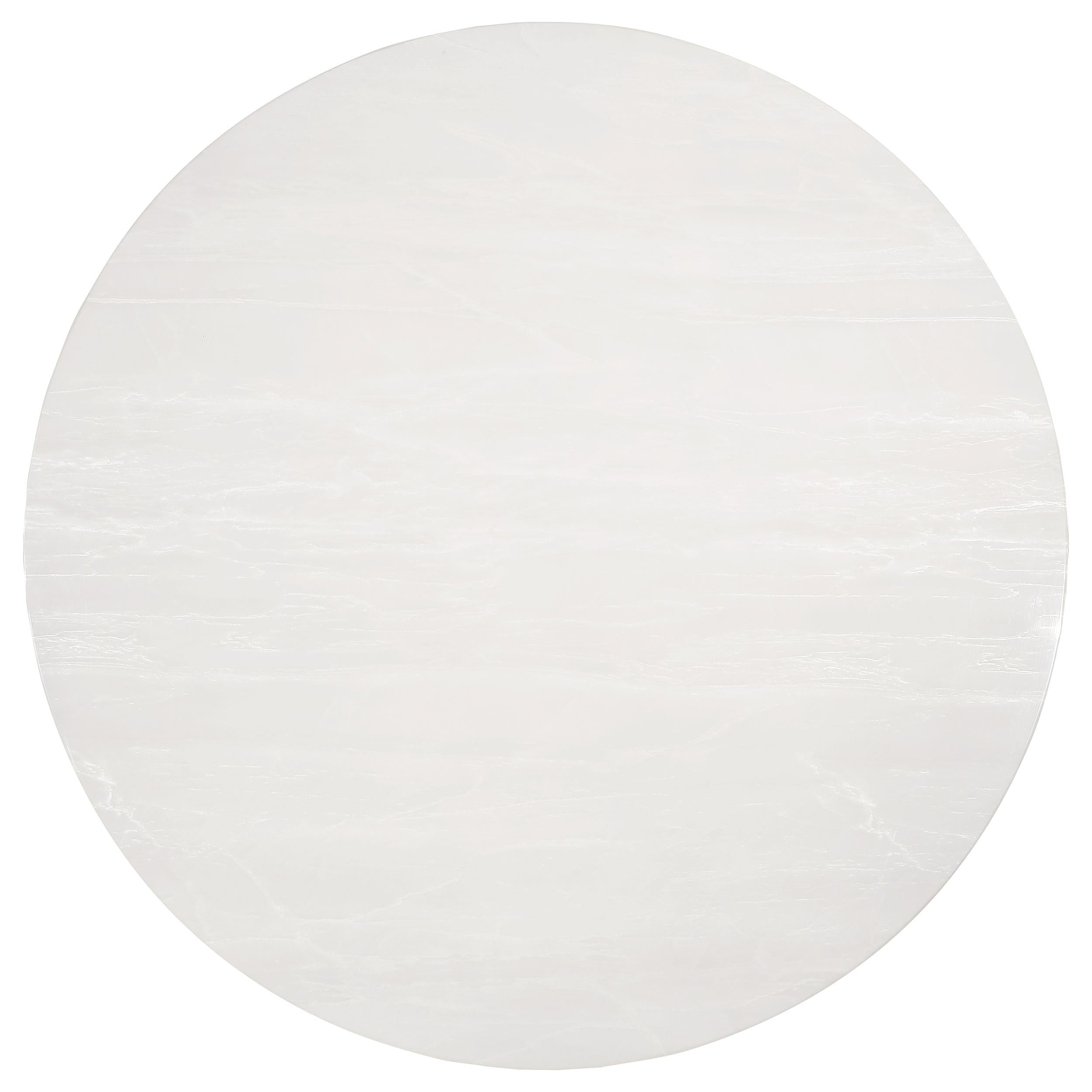 Gwynn Round 51-inch Marble Stainless Steel Dining Table Gold