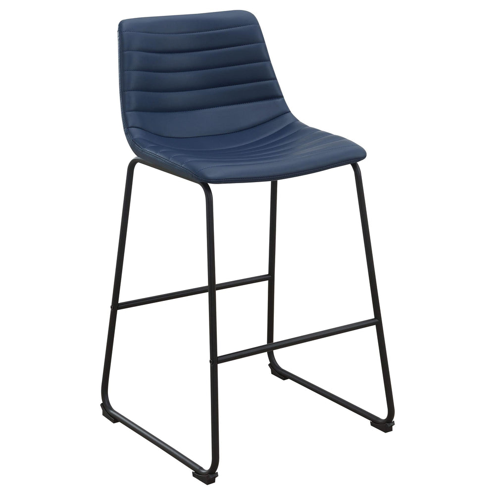 Silla de mostrador tapizada en piel sintética Zuni azul (juego de 2)