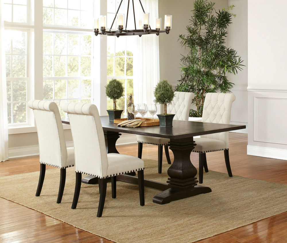Juego de mesa de comedor rectangular Parkins de 5 piezas, color espresso rústico