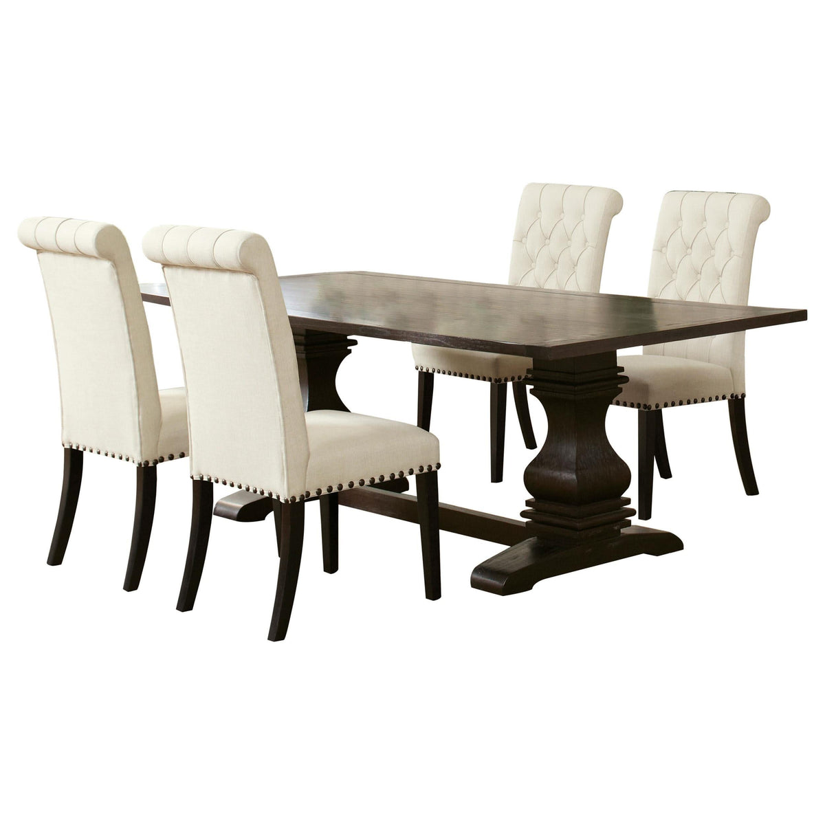 Juego de mesa de comedor rectangular Parkins de 5 piezas, color espresso rústico