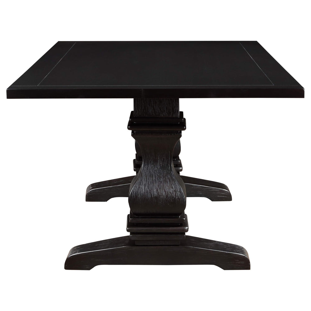 Juego de mesa de comedor rectangular Parkins de 5 piezas, color espresso rústico