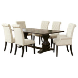 Juego de mesa de comedor rectangular Parkins de 7 piezas, color espresso rústico