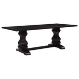 Juego de mesa de comedor rectangular Parkins de 7 piezas, color espresso rústico