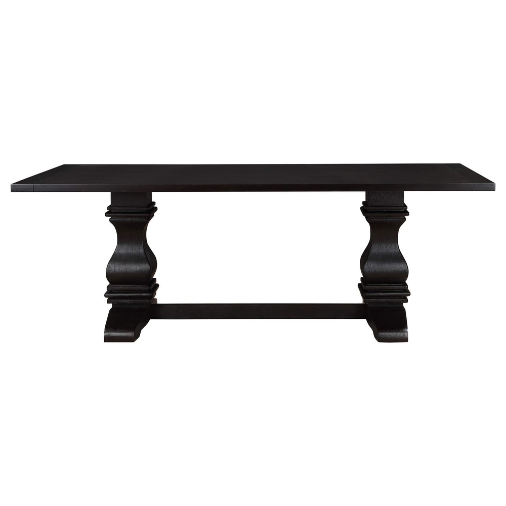 Juego de mesa de comedor rectangular Parkins de 7 piezas, color espresso rústico