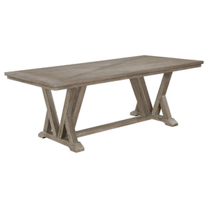 Mesa de comedor rectangular Cornelia de 82 pulgadas, gris costero