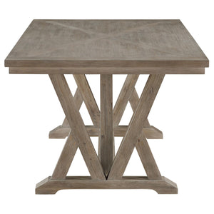 Mesa de comedor rectangular Cornelia de 82 pulgadas, gris costero