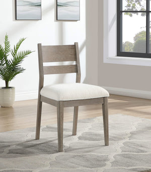 Silla de comedor de madera Cornelia, color gris costero (juego de 2)